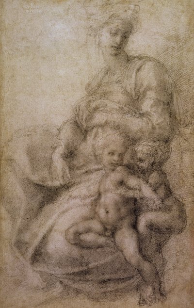 The Virgin and Child with the Infant Baptist, c.1530 by Michelangelo Buonarroti